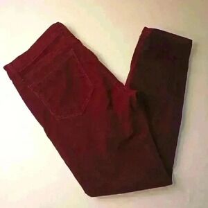 Loft Brand Modern Skinny Ankle Corduroy Jeans Size 28/6P Burgundy Wine Mid Rise